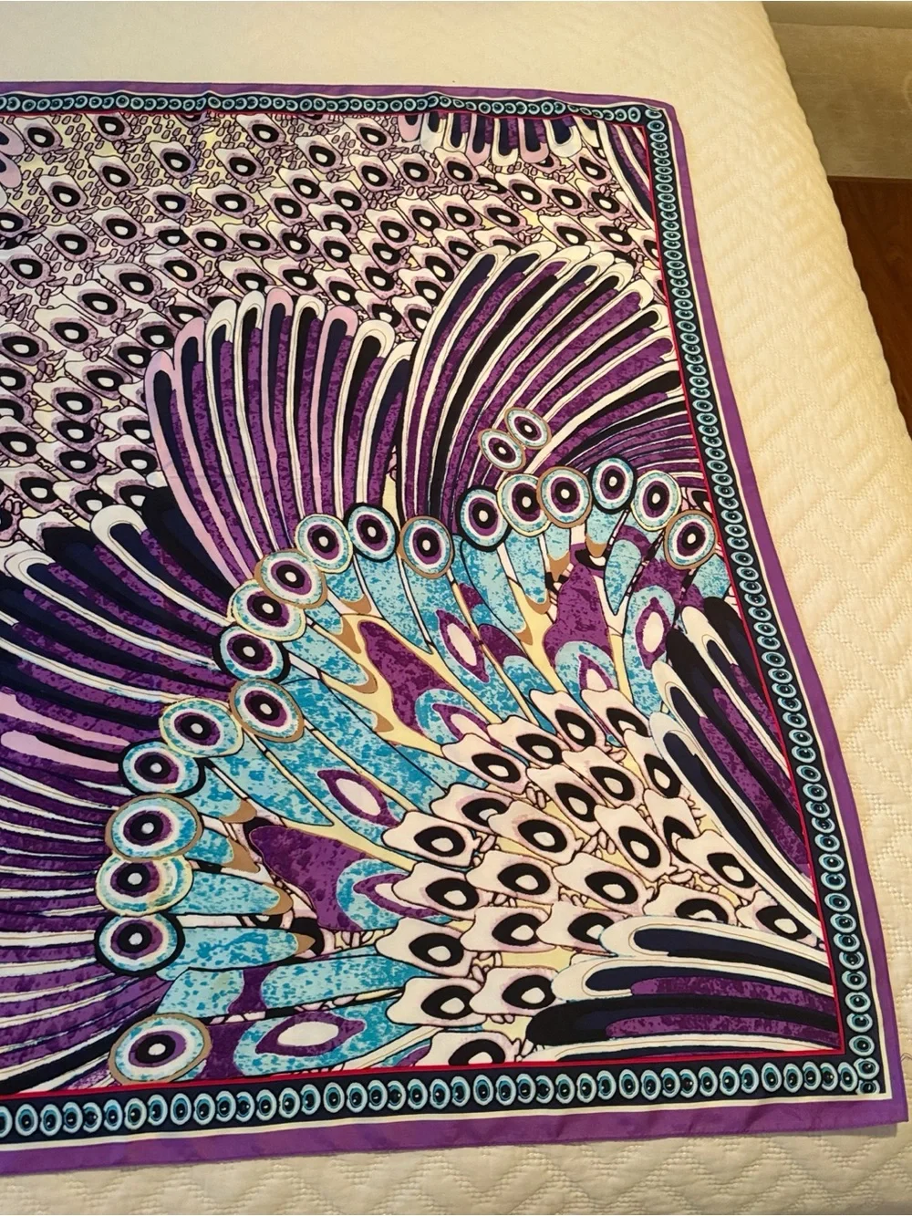 Vintage “Peacock” Scarf Large
